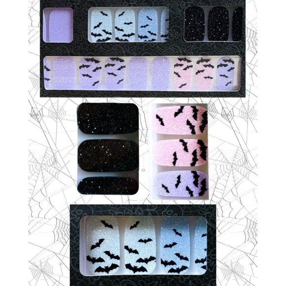 🎃Dashing Diva Gloss Ultra Shine 32 Gel Nail Strips~Dusk Til Dawn Halloween/Bats - Picture 3 of 6